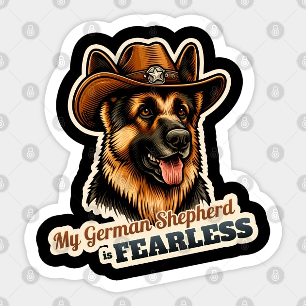 German Shepherd Cowboy Sticker by k9-tee